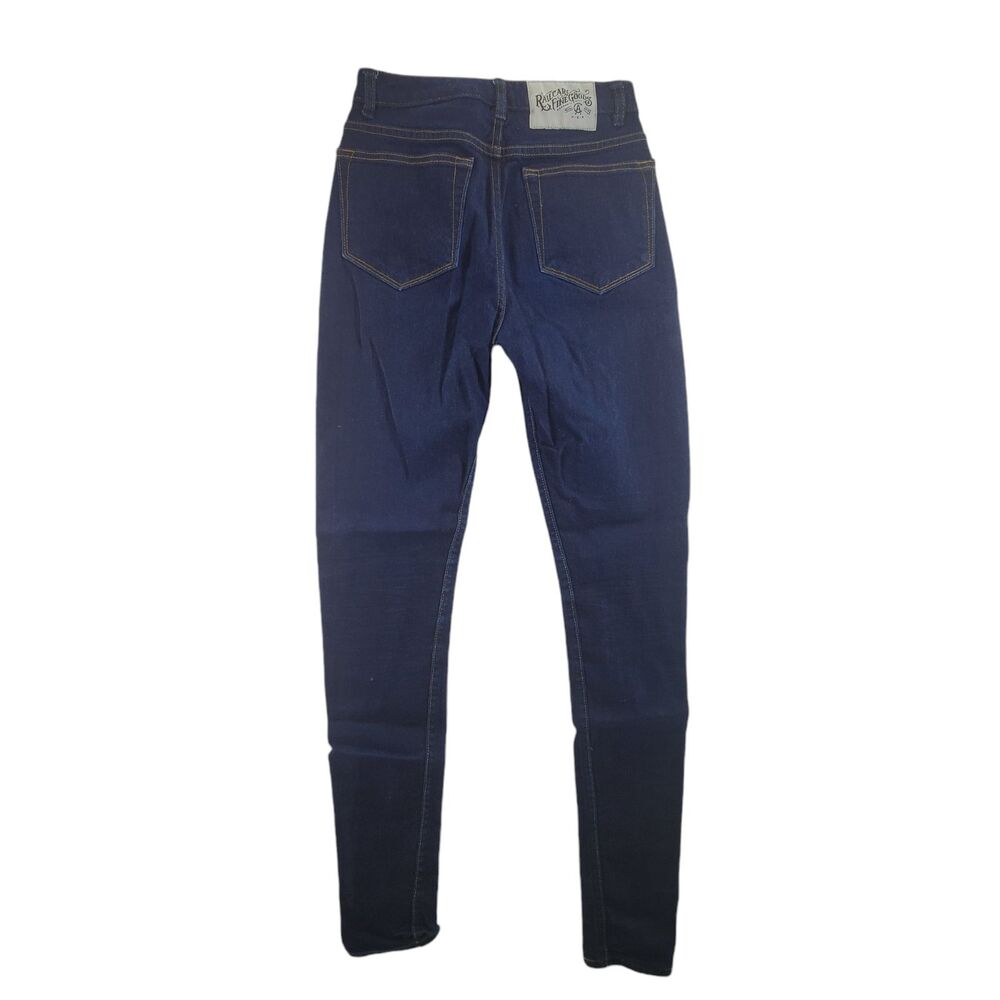 sz 27 Railcar Selvedge Denim Fine Goods Jeans Skinny Stretch Dark Wash 27x30 - Picture 2 of 11
